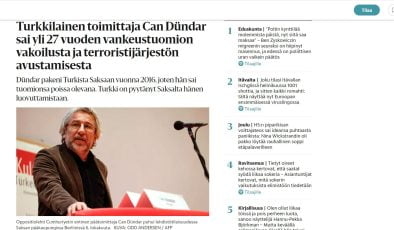 Can Dündar’ın hapis cezası Fin basınında
