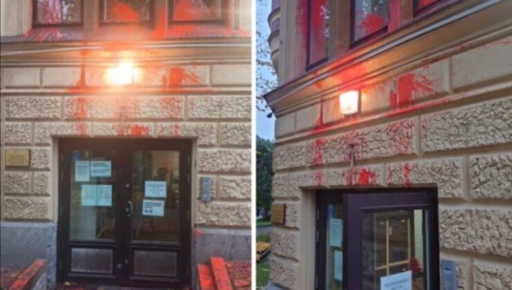 SON DAKİKA! T.C. Helsinki Büyükelçiliği’ne saldırı